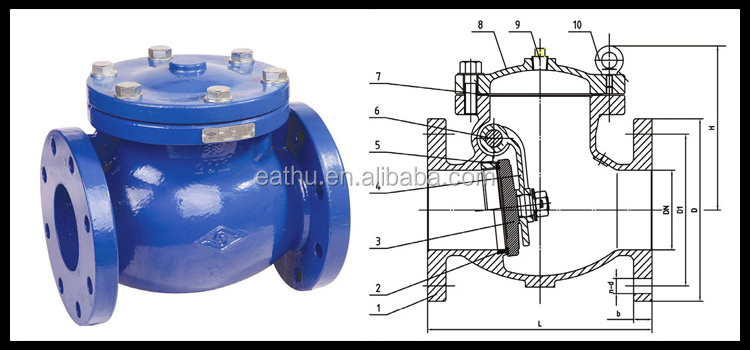 BS EN 12334 Cast Iron Swing Check Valve PN10/16