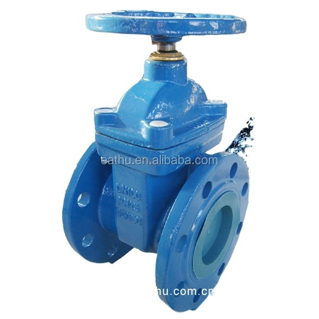 DIN 3352 F4 flanged end resilient seat non-rising stem gate valve PN16