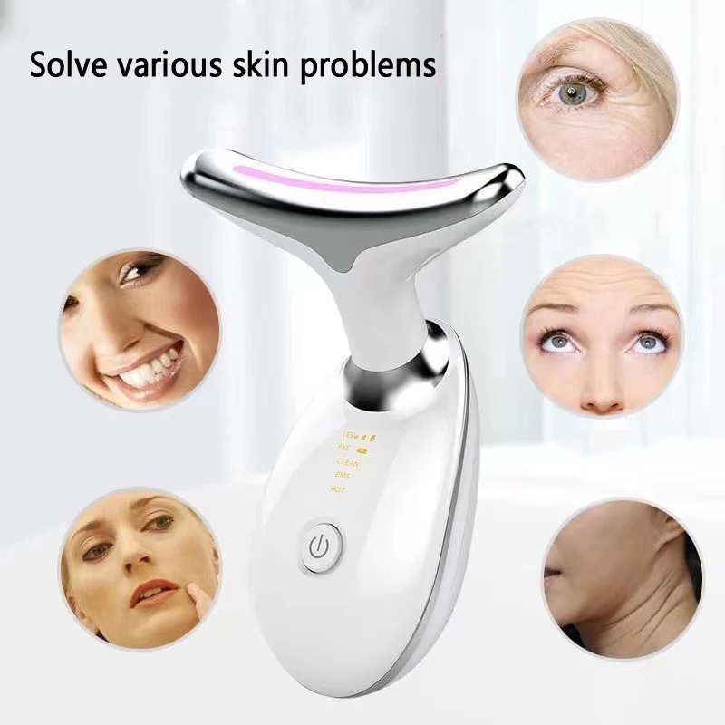 3 and 7 colors Light Neck Face Beauty Device Facial Lifting Machine EMS Facial Massager Reduce Double Chin Anti Wrinkle Skin