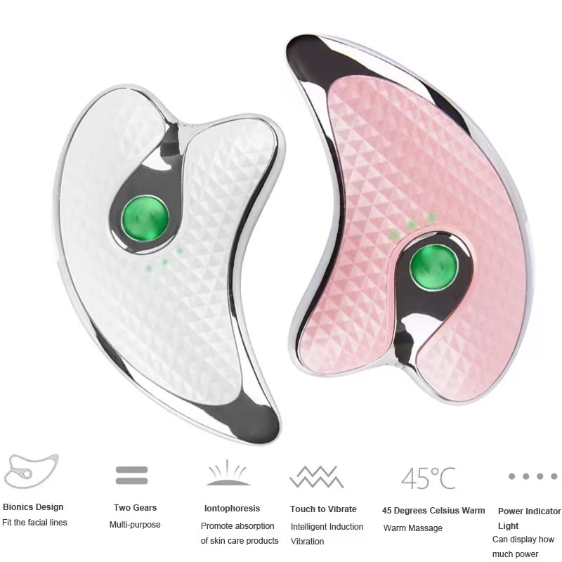 Microcurrent Facial Lifting Massager LED Photon Skin Rejuvenation Electric Wrinkle Removal Gua Sha Board Vibrating Face Slimmin