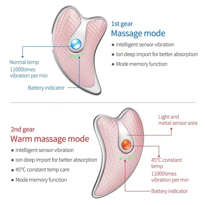 Microcurrent Facial Lifting Massager LED Photon Skin Rejuvenation Electric Wrinkle Removal Gua Sha Board Vibrating Face Slimmin