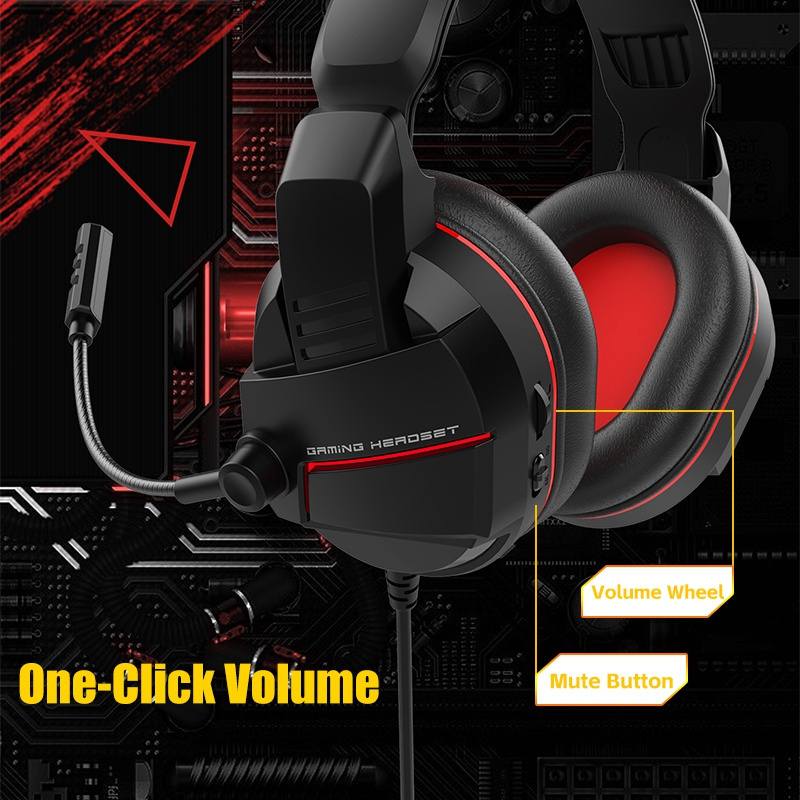 GX15 Black Red Headset Over-Ear Earphones Gaming Headphones Deep bass Stereo Headset