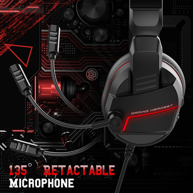 GX15 Black Red Headset Over-Ear Earphones Gaming Headphones Deep bass Stereo Headset