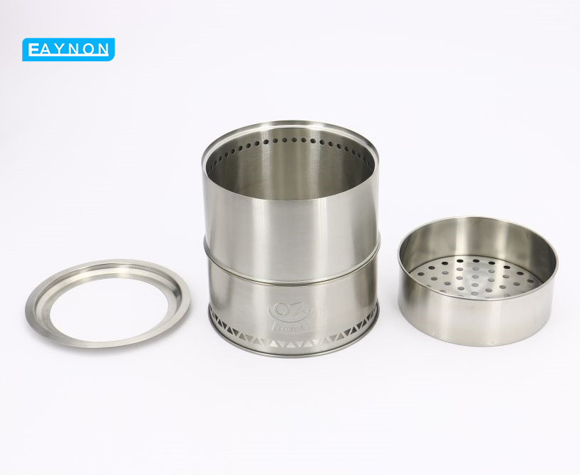 Eaynon 201 Mini Stainless Steel Camping Stove Compact Wood Pellet Stove For Camping Kitchen