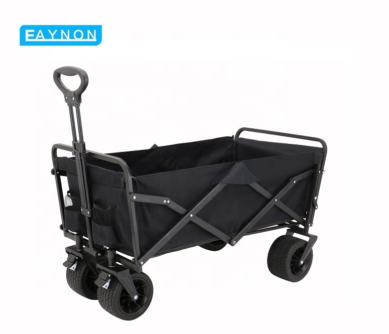 Eaynon Wooden Beach Each Trolley Cart Kids Camping Folding Lounge Foldable Wagon Fold Carts