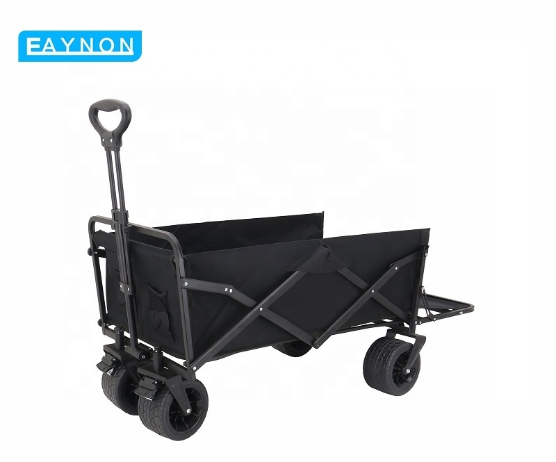 Eaynon Wooden Beach Each Trolley Cart Kids Camping Folding Lounge Foldable Wagon Fold Carts