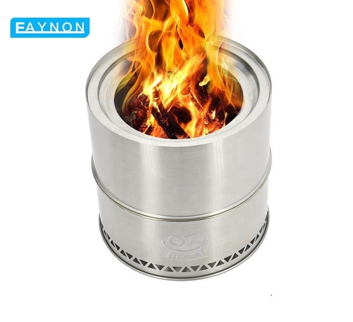 Eaynon 201 Mini Stainless Steel Camping Stove Compact Wood Pellet Stove For Camping Kitchen