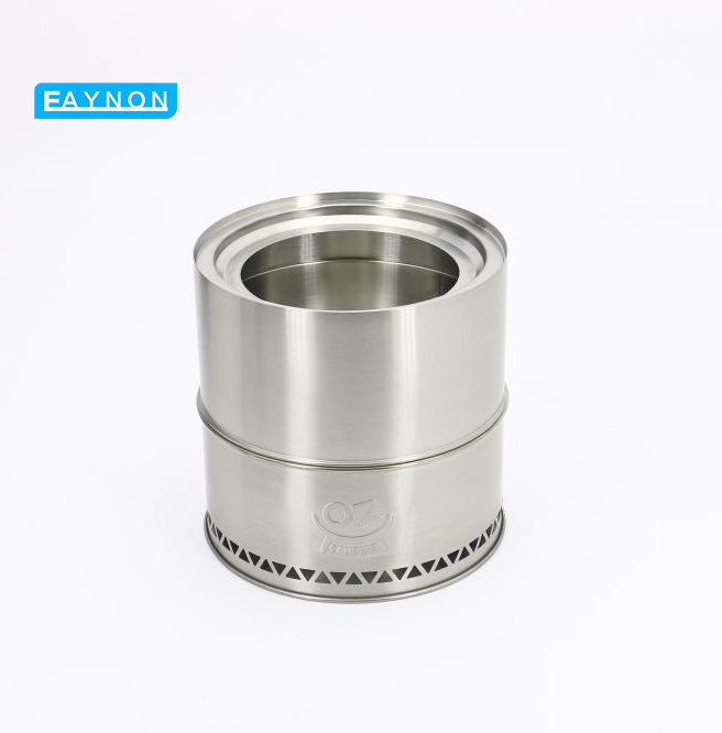 Eaynon 201 Mini Stainless Steel Camping Stove Compact Wood Pellet Stove For Camping Kitchen