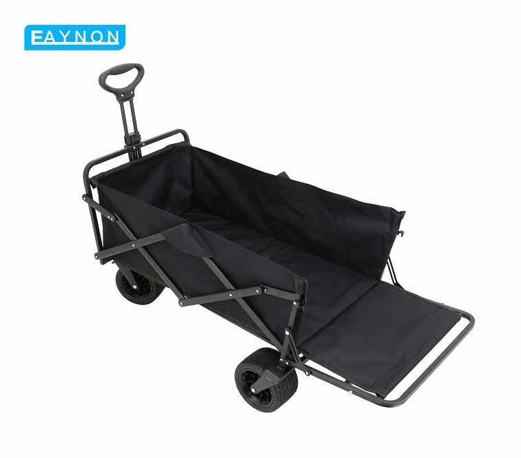 Eaynon Wooden Beach Each Trolley Cart Kids Camping Folding Lounge Foldable Wagon Fold Carts