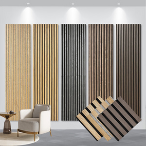 Natural Wood Veneer Acoustic Wall Panels For Hotel Interior Akupanel Acoustic Wooden Slat Sound Proof Sound Absorbing Wall Panel