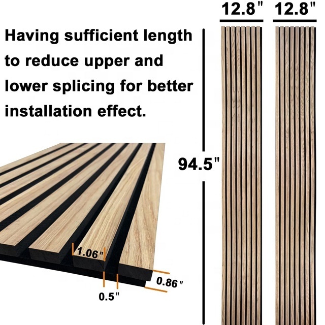 Natural Wood Veneer Acoustic Wall Panels For Hotel Interior Akupanel Acoustic Wooden Slat Sound Proof Sound Absorbing Wall Panel