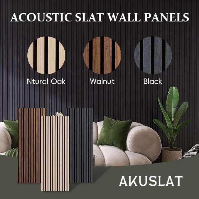 Akupanel natural wood veneer pet panel acoustic wood panel walls 120*60cm slat wood wall panels for interior wall decor