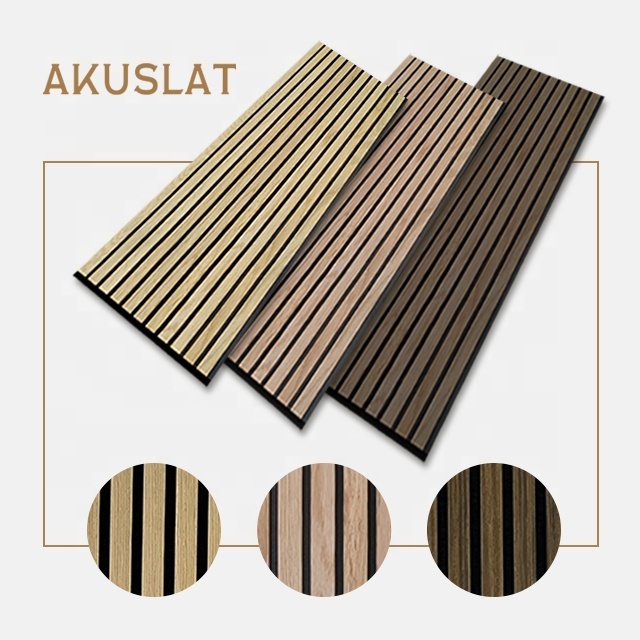 Akupanel natural wood veneer pet panel acoustic wood panel walls 120*60cm slat wood wall panels for interior wall decor