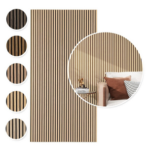 Hot Akupanel Acoustic Wall Panel for Apartment Wood Art Home Mdf Wood Slat Panel Wall Decor Interior Acoustic Ceiling Panel