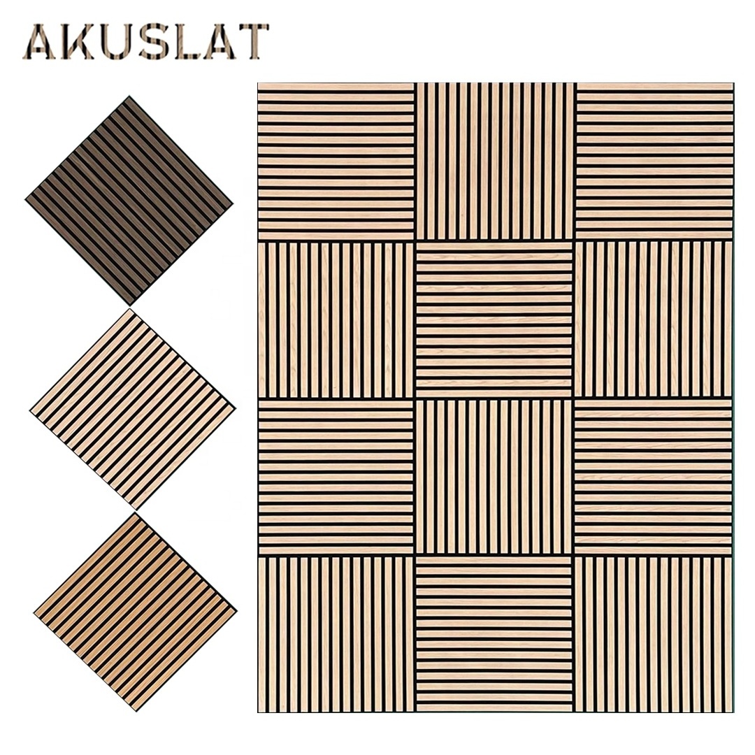 Akuslat Acupanel Wood Wall Panel 2400*600mm Wood Veneer Oak Acoustic Panels For Apartment Walls Panels Home Decor