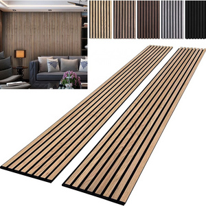 PVC3d Modern Design Exterior Panel Wall Decor Oak Acoustic Slat Wood Wall Panels Acoustic Soundproof Wall Wood Panels