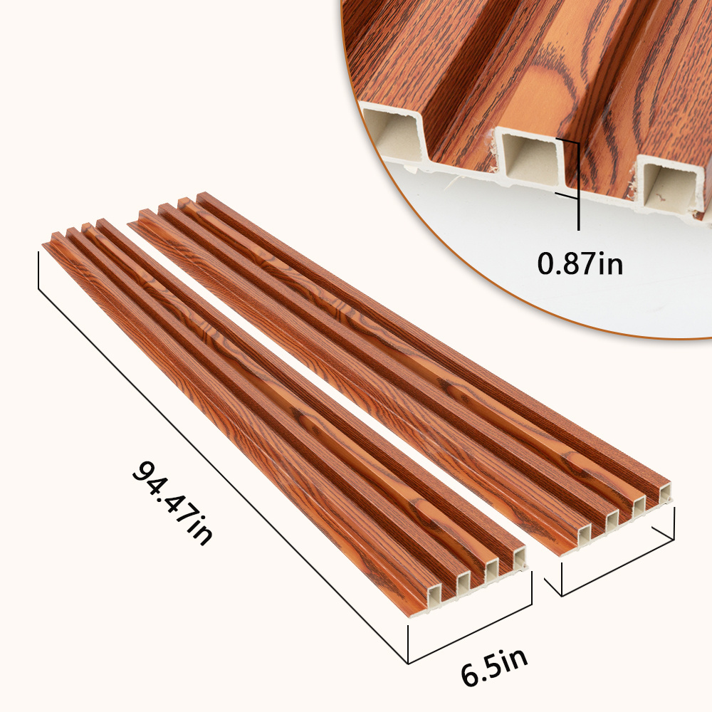 Factory 3d Wood Cladding Wall Interior Panels Fluted Wall Panel Wooden Grain Pvc 3d Wpc Wall Panel