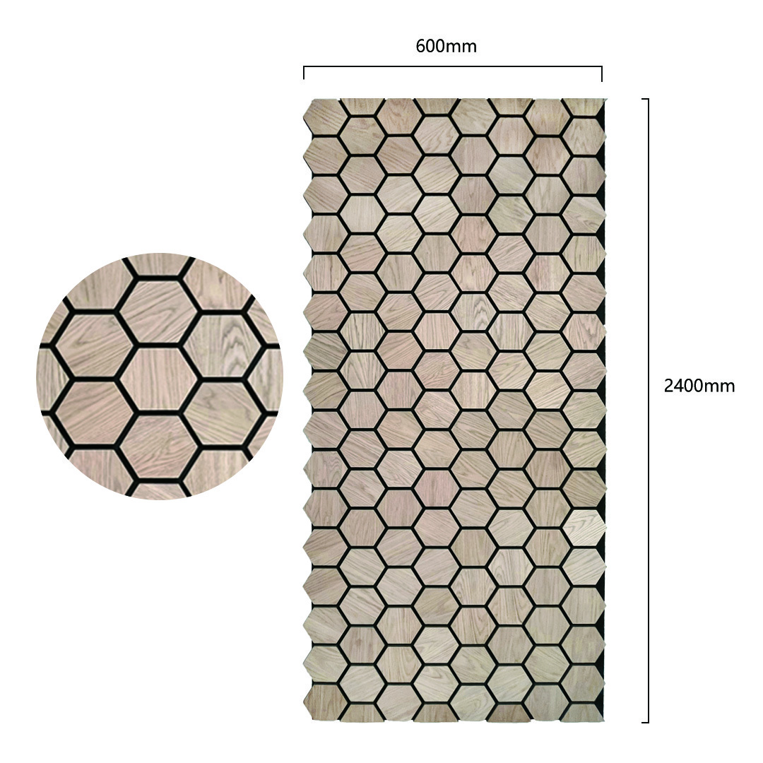 Art Akuslat Led Hexagonal Ceiling Panel Akupanel Decoration Panels Wood Sound Absorbing Wall Soundproofing Panels