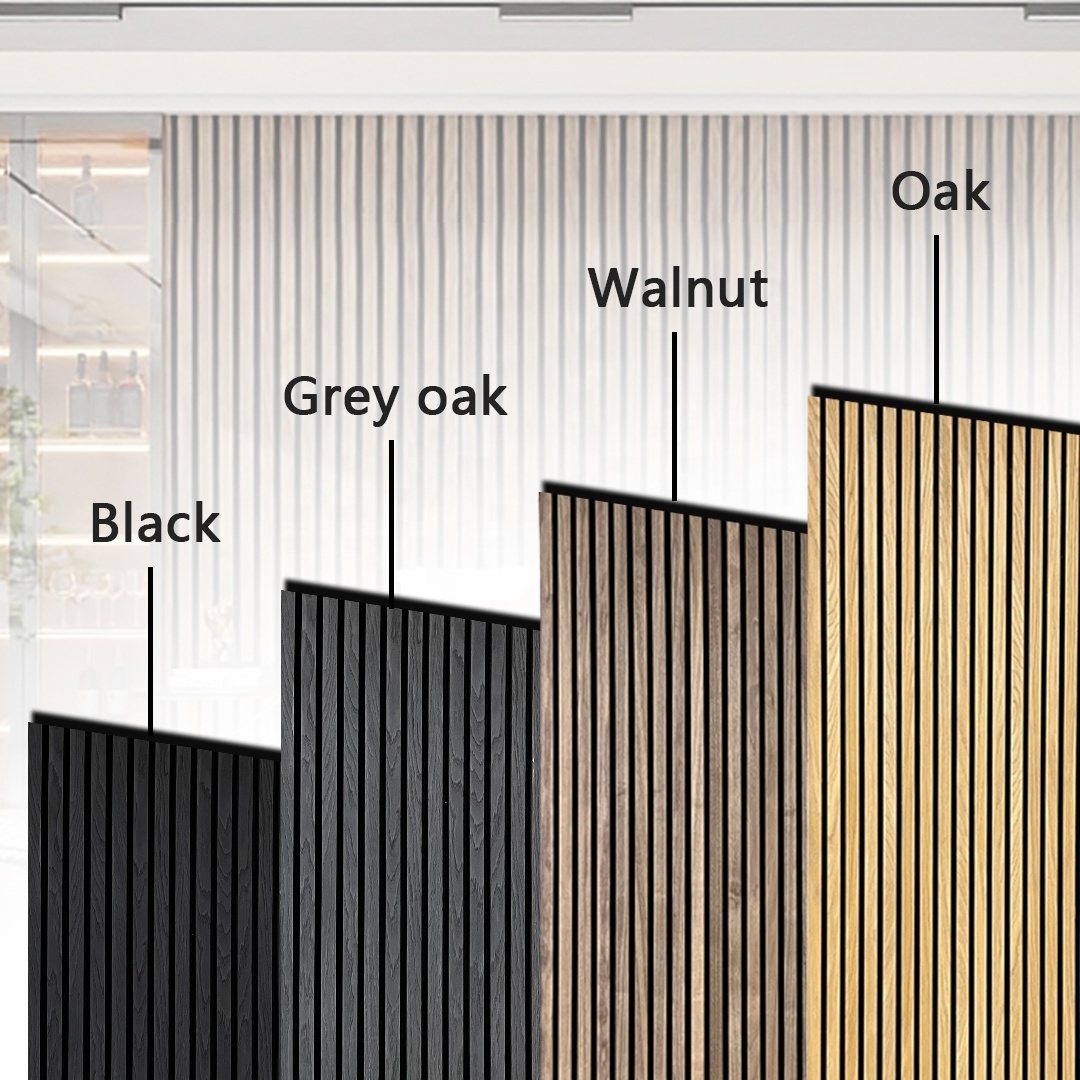 Natural Solid Wood Fluted Wall Slat Panel Acoustic Wall Panel Soundproof 3d Wall Decor Fiber Acoustic Ceiling Panel