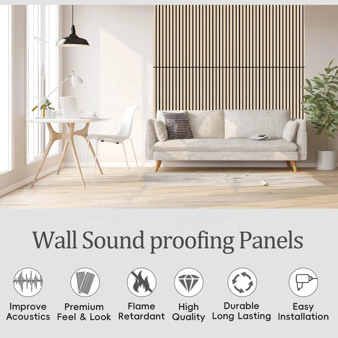 Top Quality Acoustic Foam Panels Soundproofing Wood Slat Acoustic Panels For Wall And Ceiling Acoustic Wall Panels