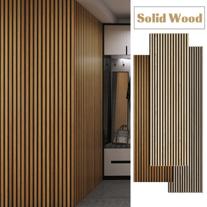 Akupanel Polyester Felt Acoustic Panel For Apartment Sound Isolation 2700mm Solid Wood Fluted Wall Panels