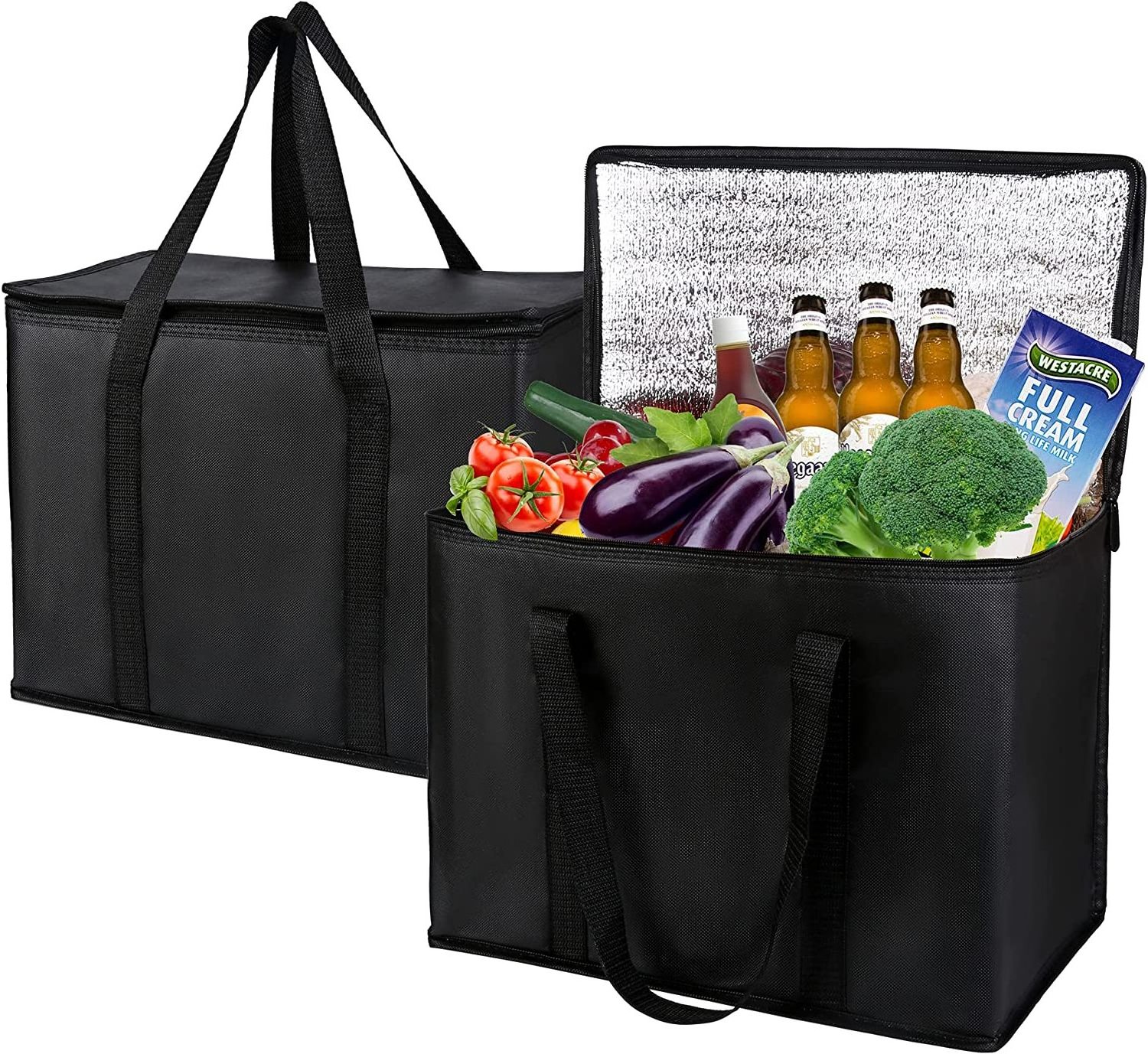 Reusable Thermal Insulated Grocery Cool Carry Cooler Lunch Bag For Food