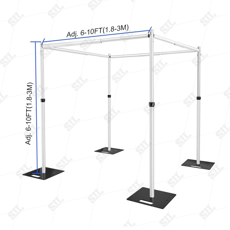 10X10 Heavy Duty Aluminum Metal Pipe And Drape Kit Backdrop Stands Adjustable Enclosure  Square Used Pipe And Drape Set For Sale