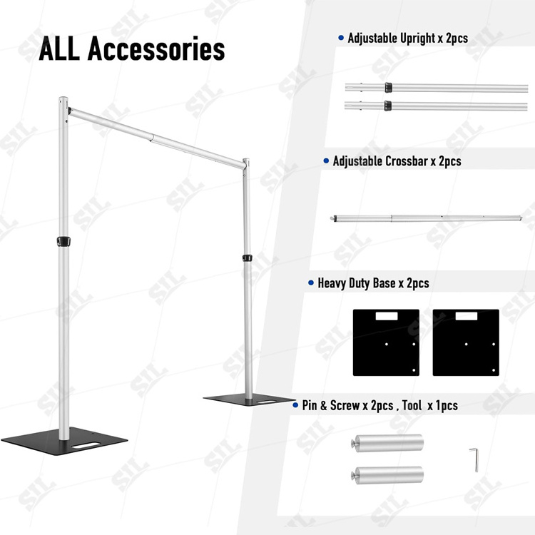 10X10 Heavy Duty Aluminum Metal Pipe And Drape Kit Backdrop Stands Adjustable Enclosure  Square Used Pipe And Drape Set For Sale