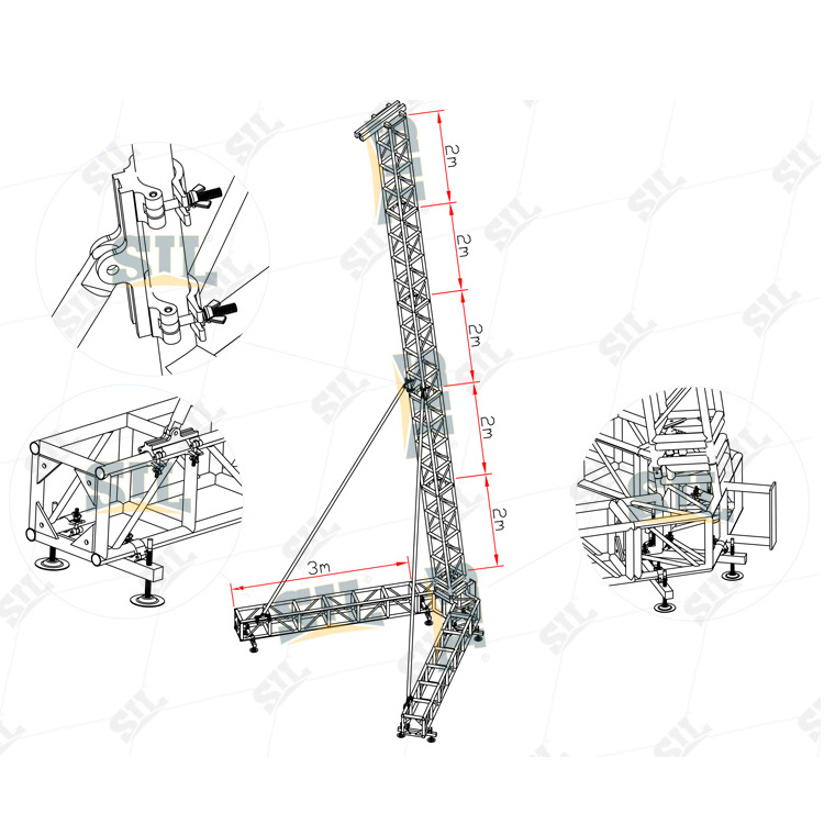 SIL Aluminum Stage Lighting Truss Lift Tower Speaker Truss for Line Array