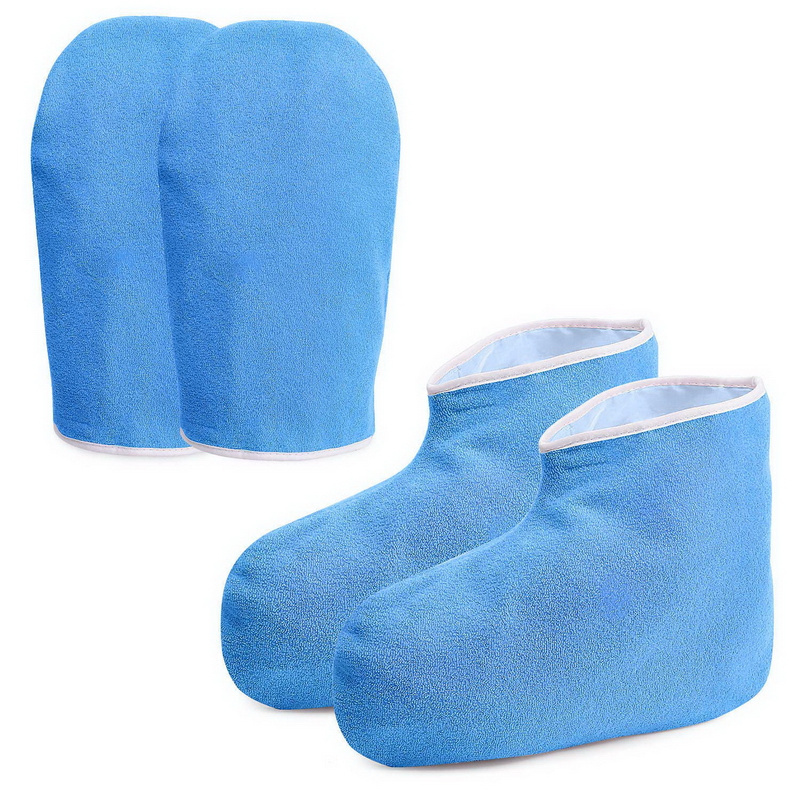 Paraffin Wax Work Gloves and Booties Bath Hand Treatment Mitts Foot Spa Cover for Women Thin Heat Therapy Insulated Soft Cotton