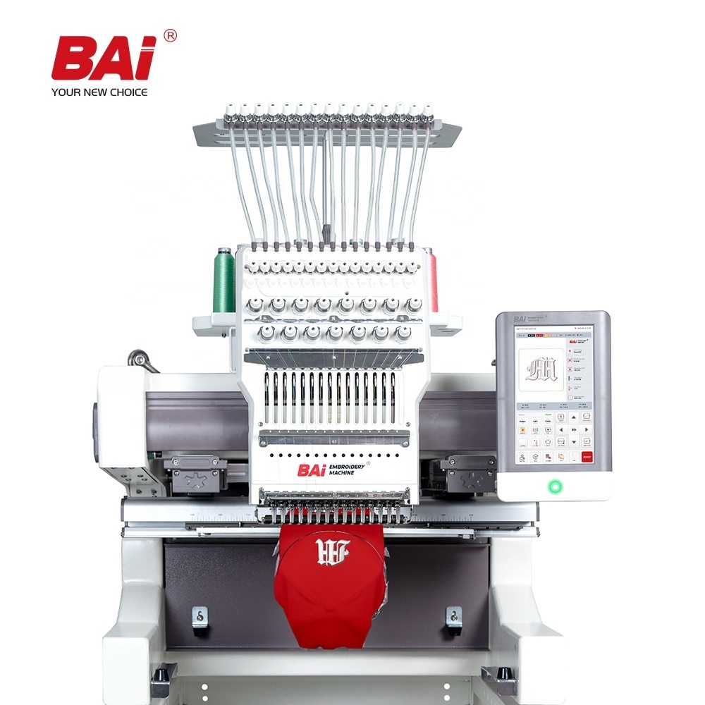 BAI door to door service digital industrial single head cap hat computer embroidery machine for sale