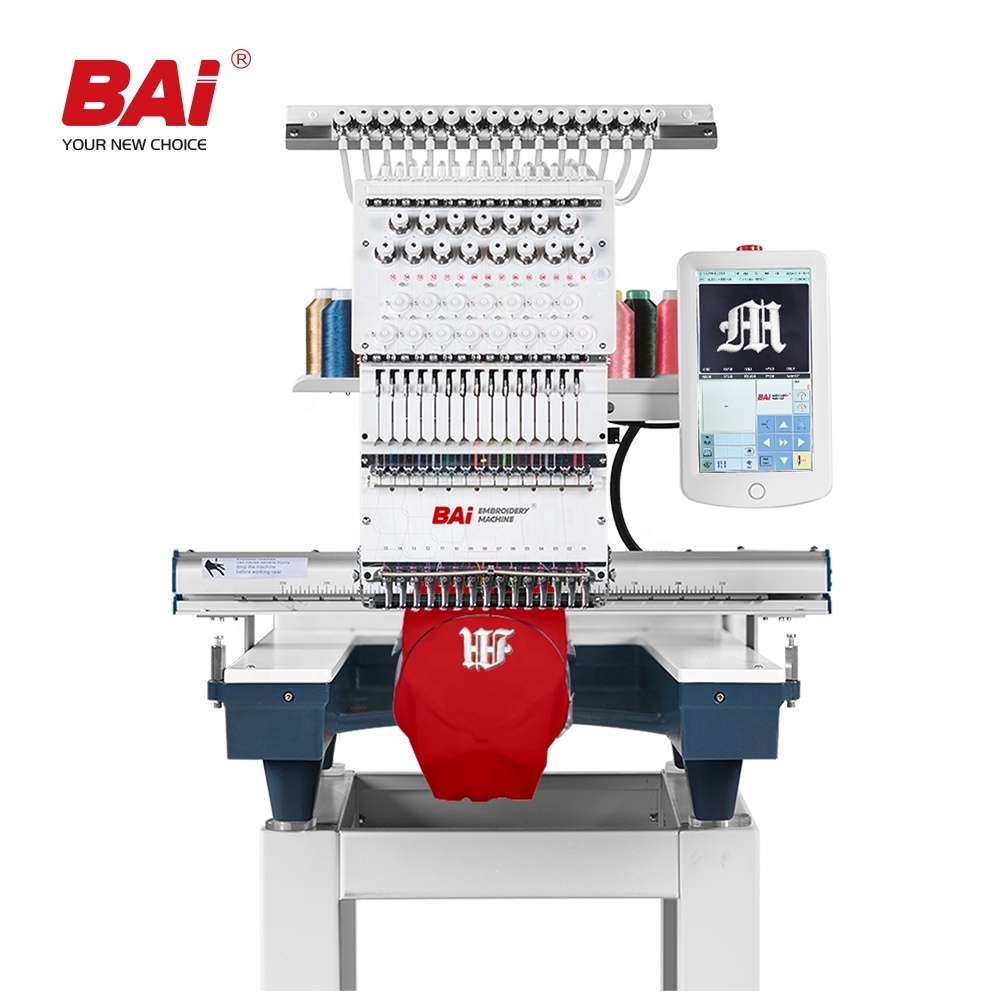 BAI single head 12/15 needles high-accuracy high-efficiency automatic computerized embroidery machine