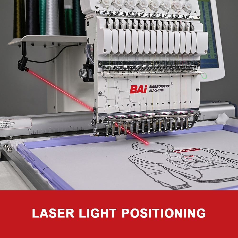 BAI single head 12/15 needles high-accuracy high-efficiency automatic computerized embroidery machine