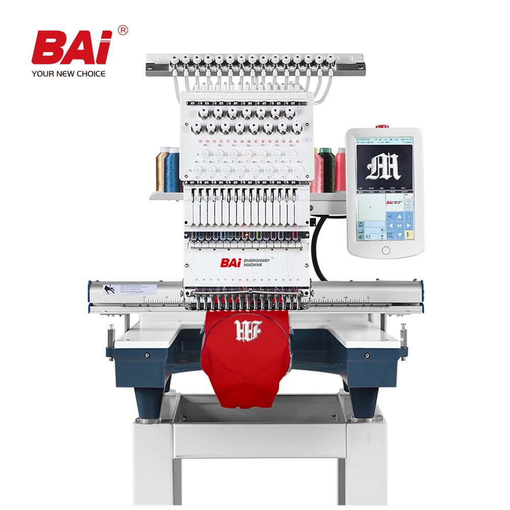 BAI single head 12/15 needles industrial computerized t shirt embroidery machine