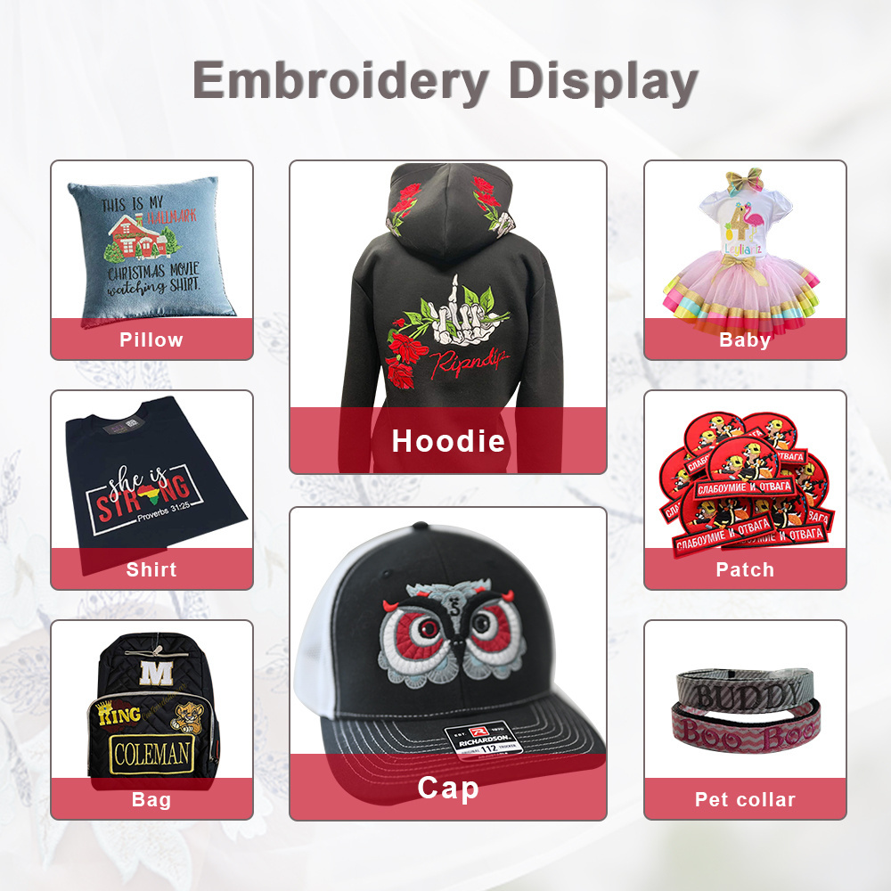 BAI best quality six heads high speed t-shirt garment multi head embroidery machine for clothes