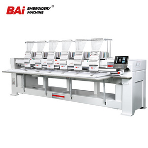 BAI big area computerized industrial flat fabric 6 heads embroidery machine