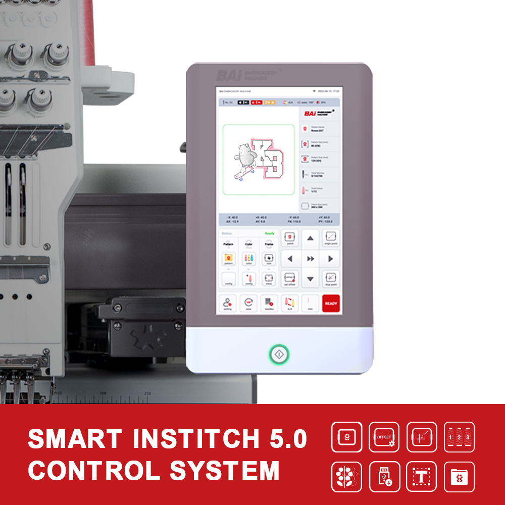 BAI 1 head computerized embroidery machine with big embroidery area