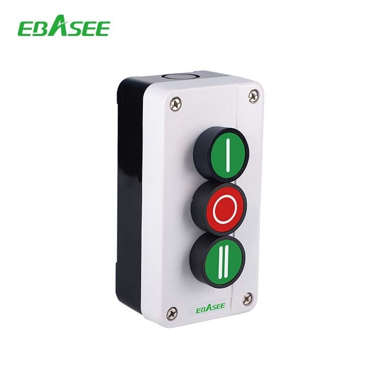 2 Hole Box with 22mm Green Push Button Red Emergency Stop Button Switch