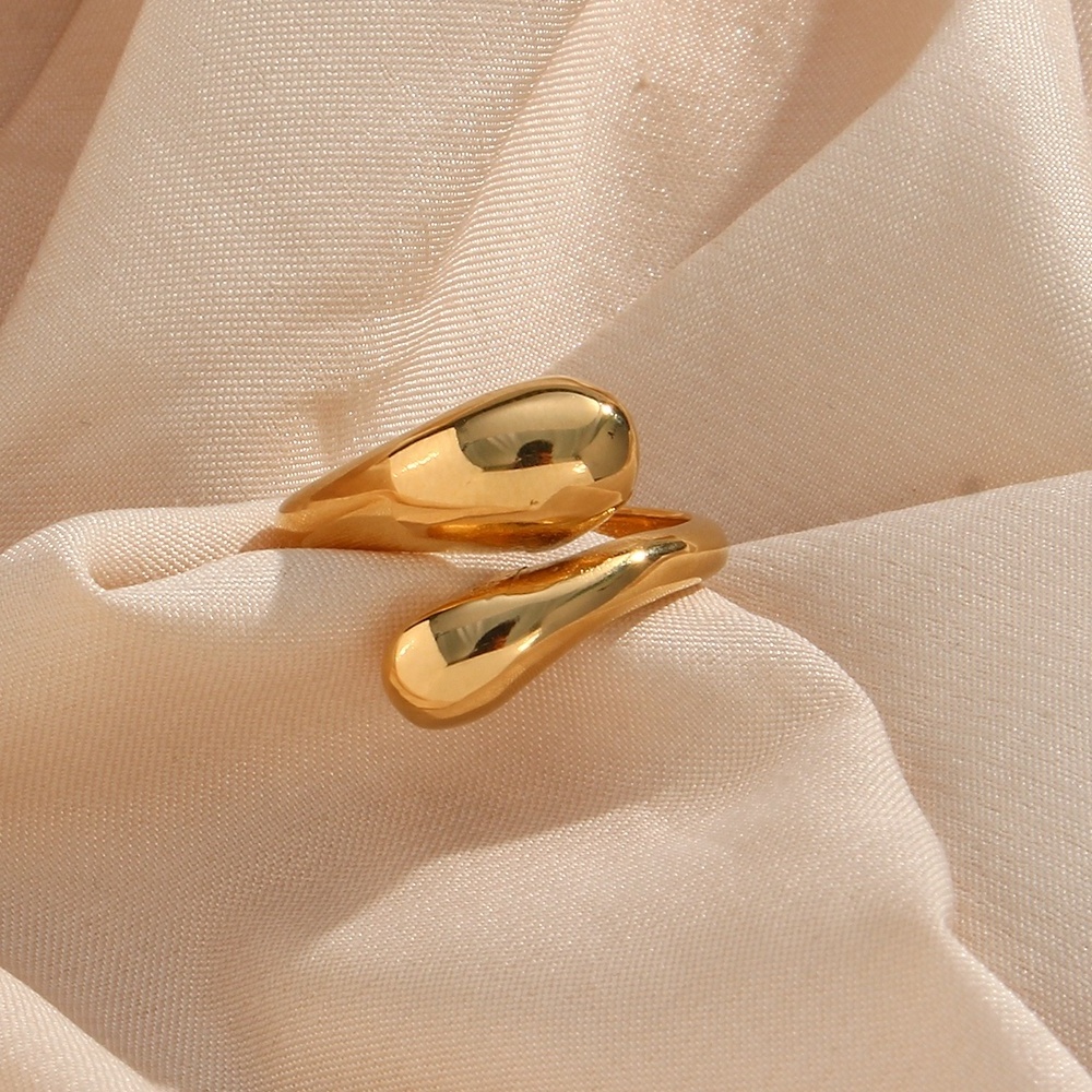 Dropshipping Waterproof Snake Shape Ring 18K Gold Plated Stainless Steel Tarnish Free Jewelry