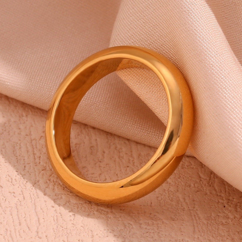 Minimalist Statement Ring 18k Gold Plated Stainless Steel Ring Fashion Jewelry Rings