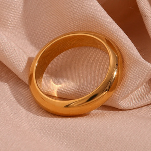 Minimalist Statement Ring 18k Gold Plated Stainless Steel Ring Fashion Jewelry Rings