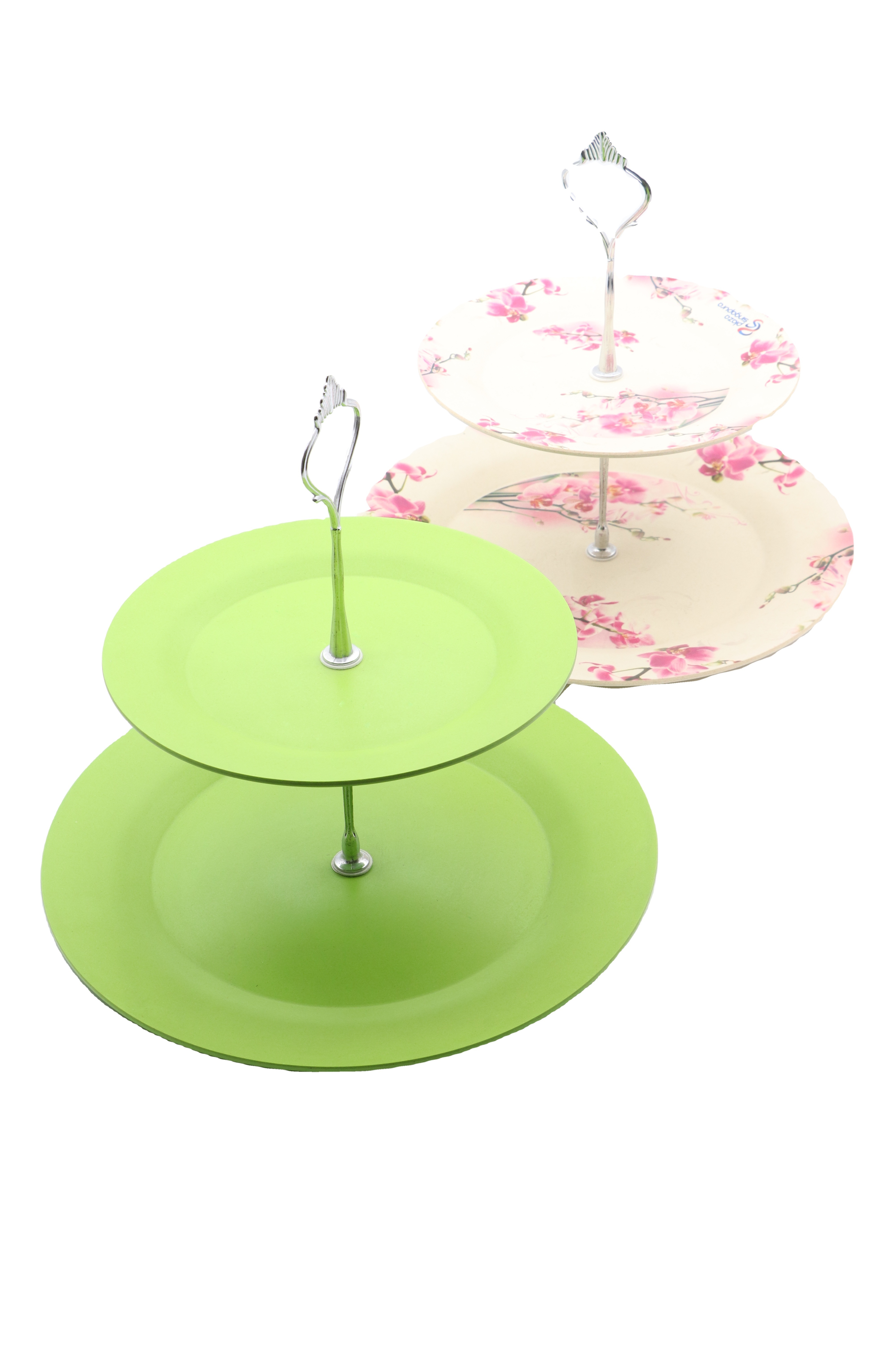 BPA free Christmas hot selling full printed double layers bamboo fiber fruit plates double layers cake plates