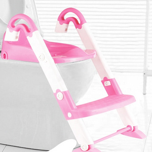 Potty Training Toilet Seat with Step Stool Ladder Toddler Kid Children Chair with Handles Height Adjustable Potty Seat