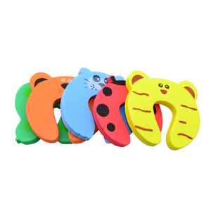 Cartoon Animal Slamming Door Stop Soft Foam Cushion Baby Protectors Child or Pet from Getting Locked in Room Finger Pinch Guard