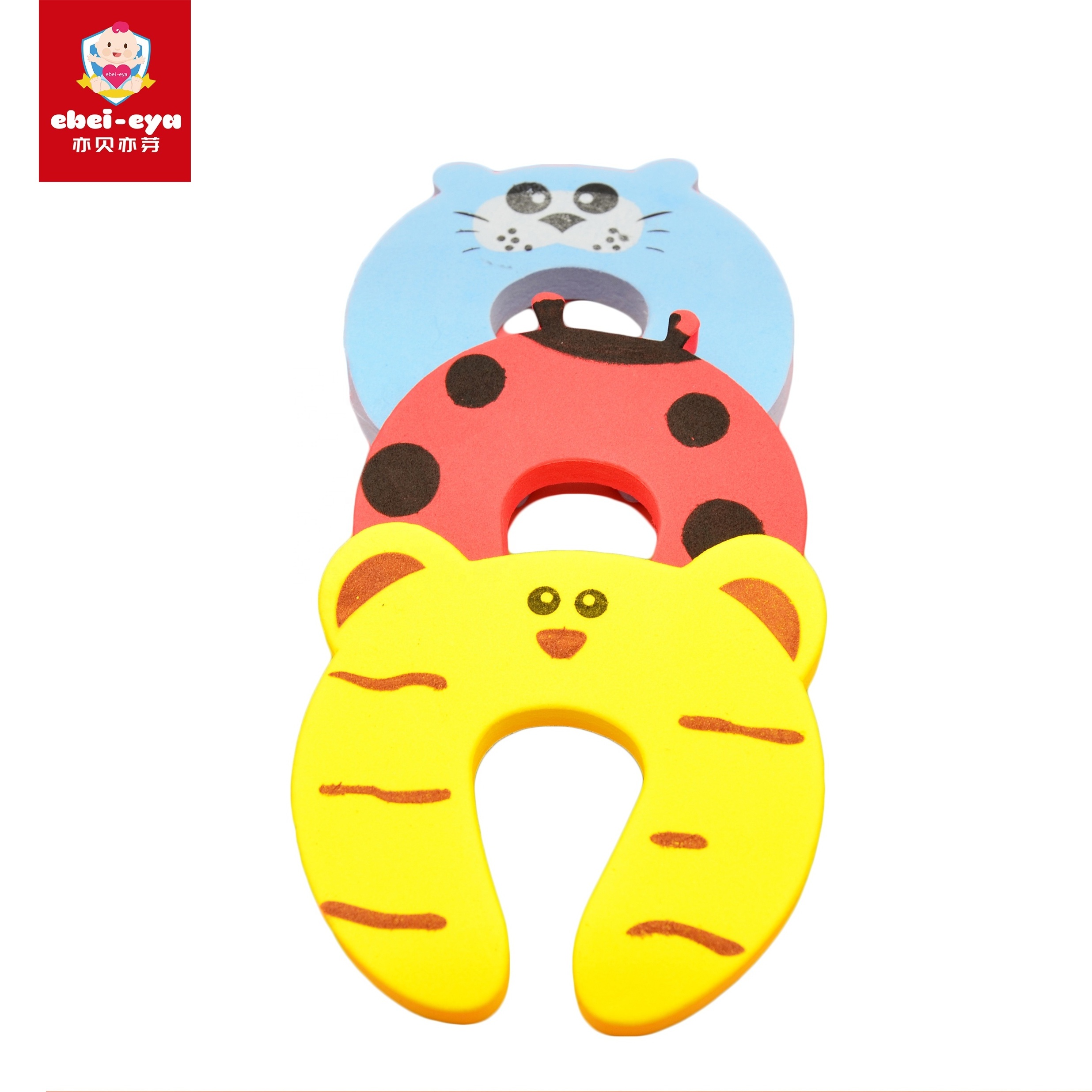 Cartoon Animal Slamming Door Stop Soft Foam Cushion Baby Protectors Child or Pet from Getting Locked in Room Finger Pinch Guard