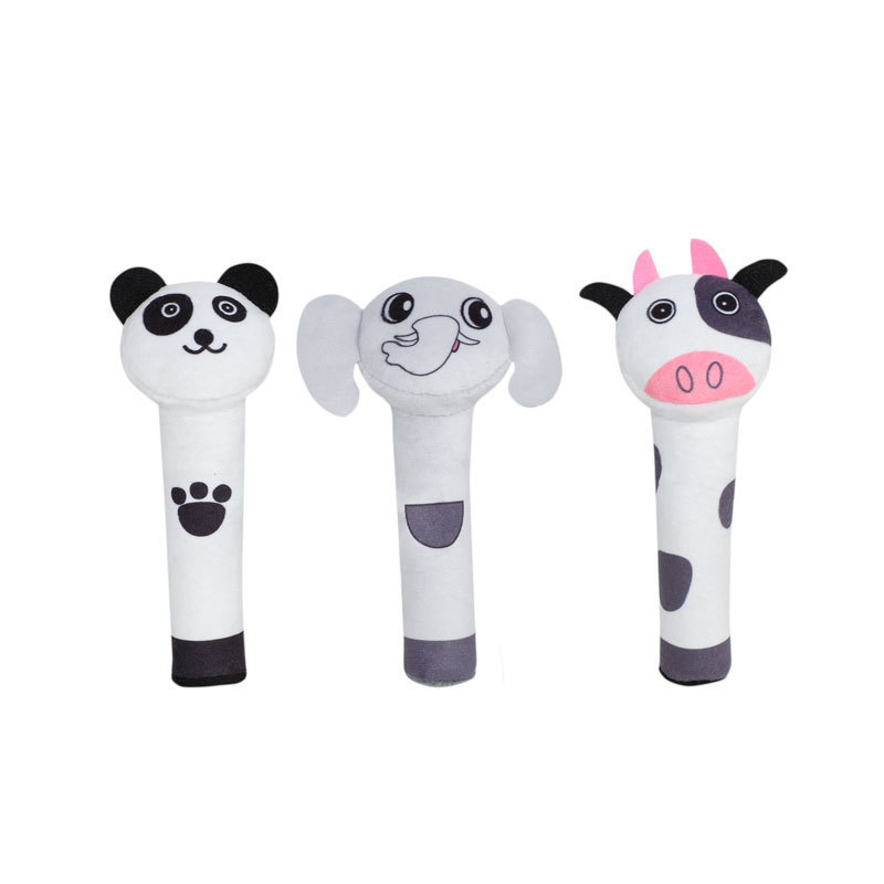 Baby Soft Hand Bell Animal BB Stick Rattle for Cute Toys Kid Gift Plush Animal Sleeping Baby Stuffed Animal Dolls Toys