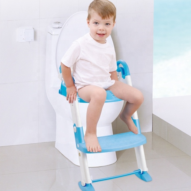 Potty Training Toilet Seat with Step Stool Ladder Toddler Kid Children Chair with Handles Height Adjustable Potty Seat