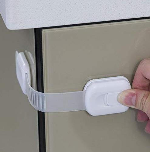 Child Safety Cabinet Locks Baby Proofing Latches to Drawer Door Fridges Oven Toilet Seat Kitchen Cupboard Appliance Trash Can