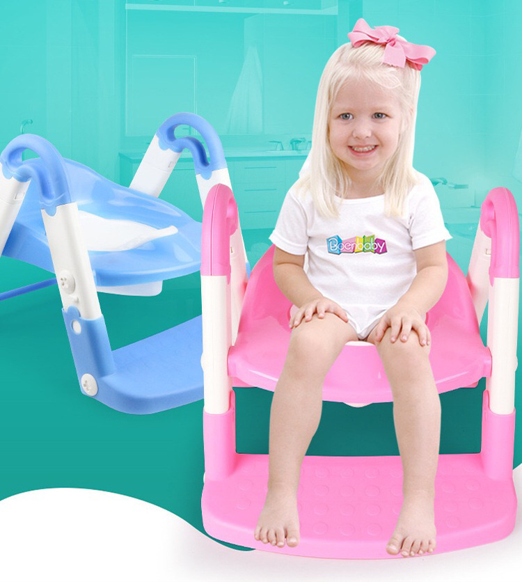 Potty Training Toilet Seat with Step Stool Ladder Toddler Kid Children Chair with Handles Height Adjustable Potty Seat