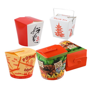 16oz 26oz 32oz Free Sample Take Away Square Custom Noodle Box Disposable Paper Doner kebab Container Box